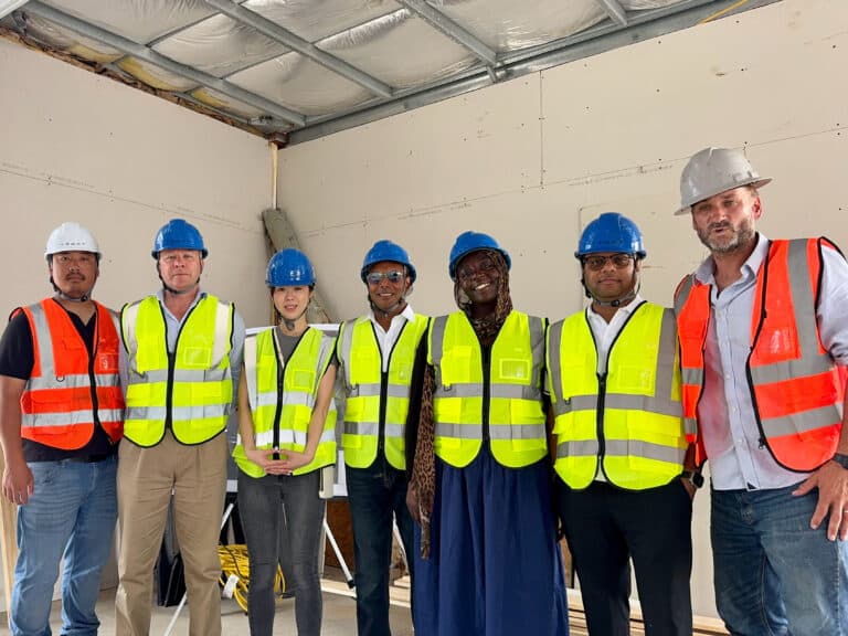 Team meeting discussing company mission and vision